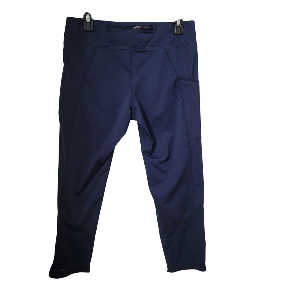 Nike Size L Navy Blue Racer Crop Leggings (Running Essential Crop Capri) - Picture 4 of 15